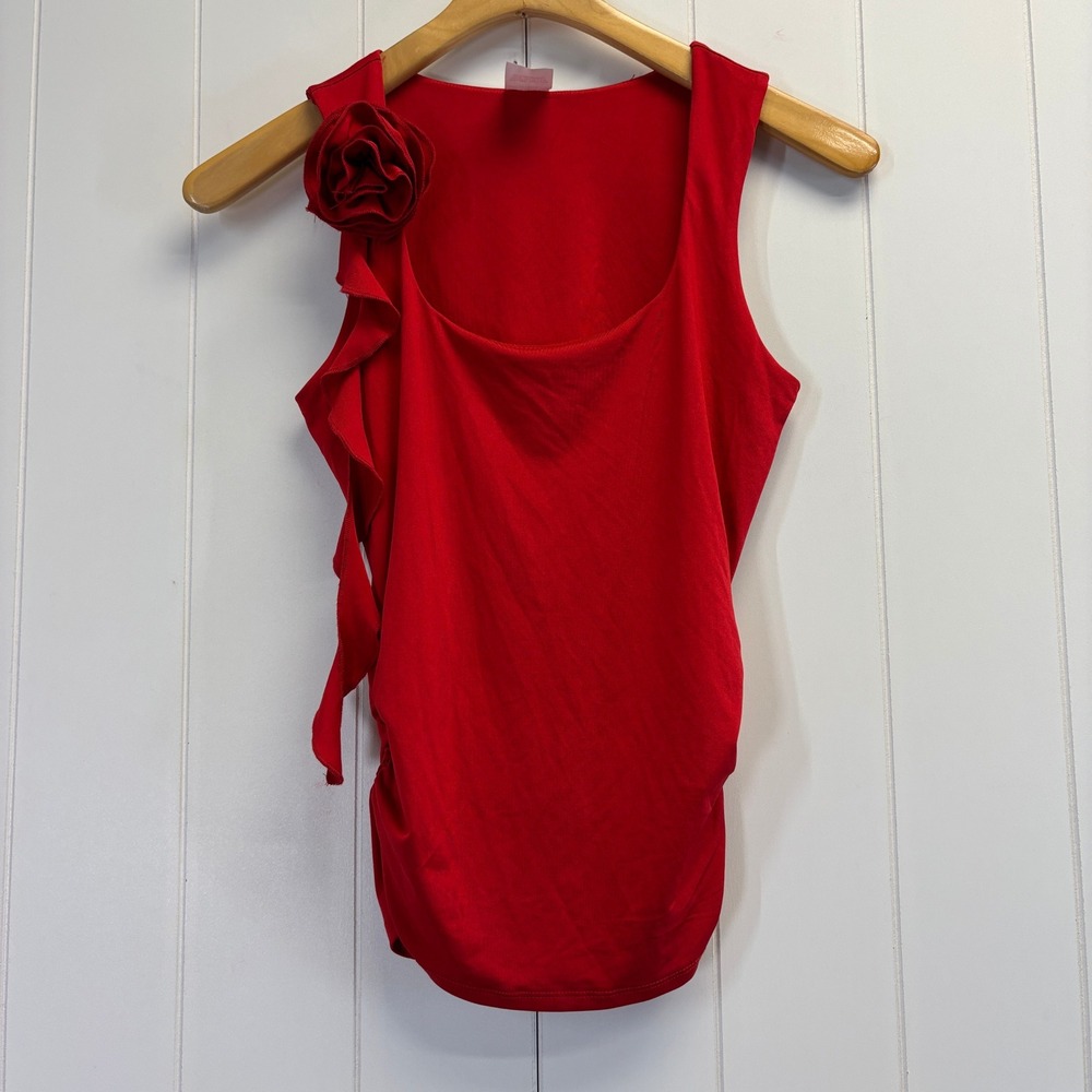 No Boundaries Women Y2K Coquette Rosette Tank Top Size S Romantic Feminine Chic